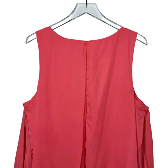 Soft Surroundings Coral Flutter Layered Women’s Shell Sleeveless Blouse Sz XL - Picture 9 of 11